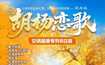 胡楊戀歌—中衛(wèi)+銀川+額濟納旗專列8日游